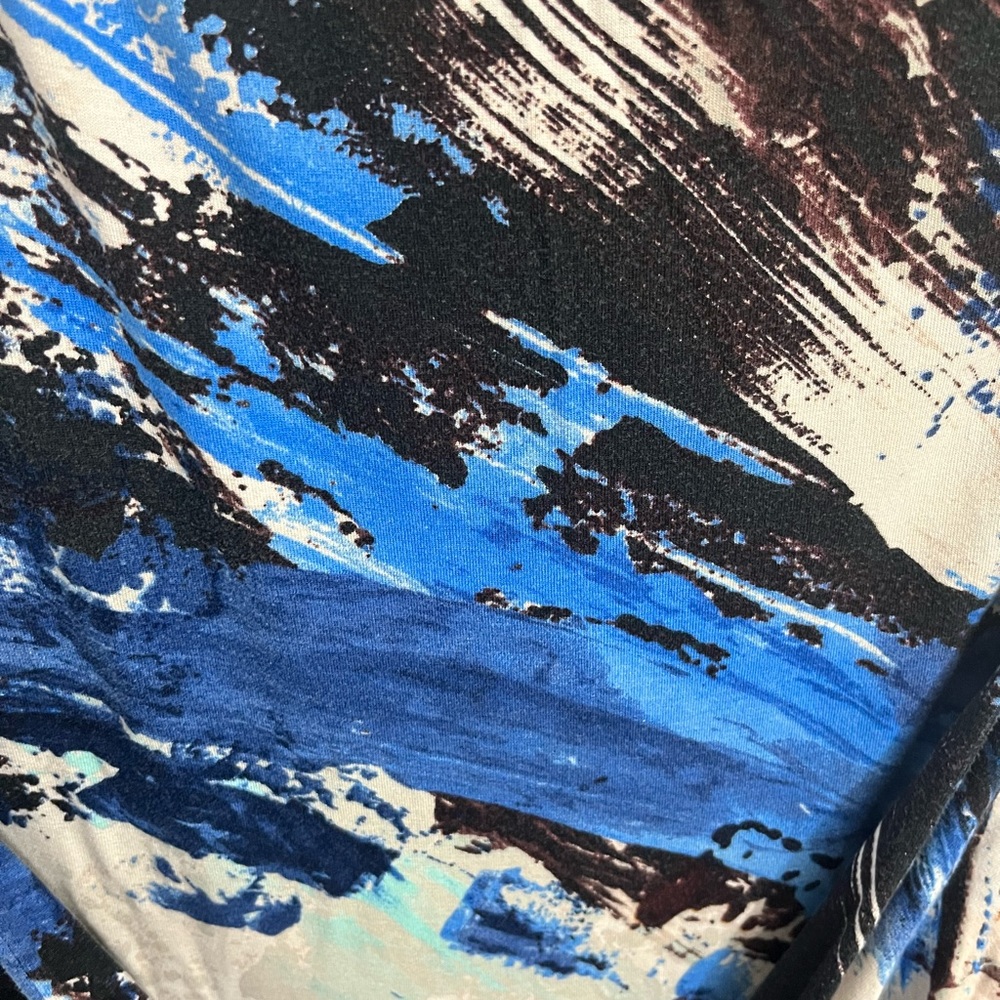 Karen Kane painted dress - wrap waist - size large - Picture 3 of 7